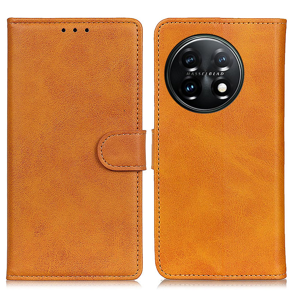 For OnePlus 11 5G Cowhide Texture Wallet Stand PU Leather Phone Case Magnetic Clasp Anti-Scratch Cover For OnePlus 11 5G Cowhide Texture Wallet Stand PU Leather Phone Case Magnetic Clasp Anti-Scratch Cover